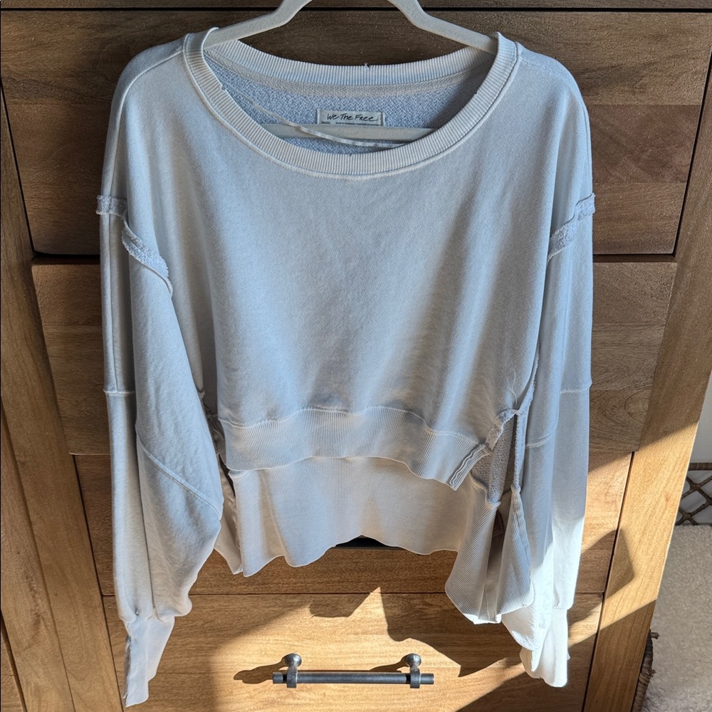Free People Light Grayish ivory (cool toned) Sweatshirt
